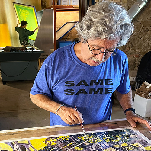 Proces .First Poster of Cala Rosa residence & workshop by Isidro Ferrer.